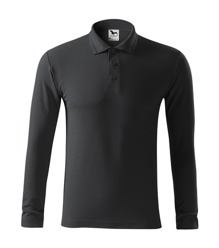 Obrázok Adler Pánska polokošeľa s dlhým rukávom Pique Polo LS - Ebony gray | XL