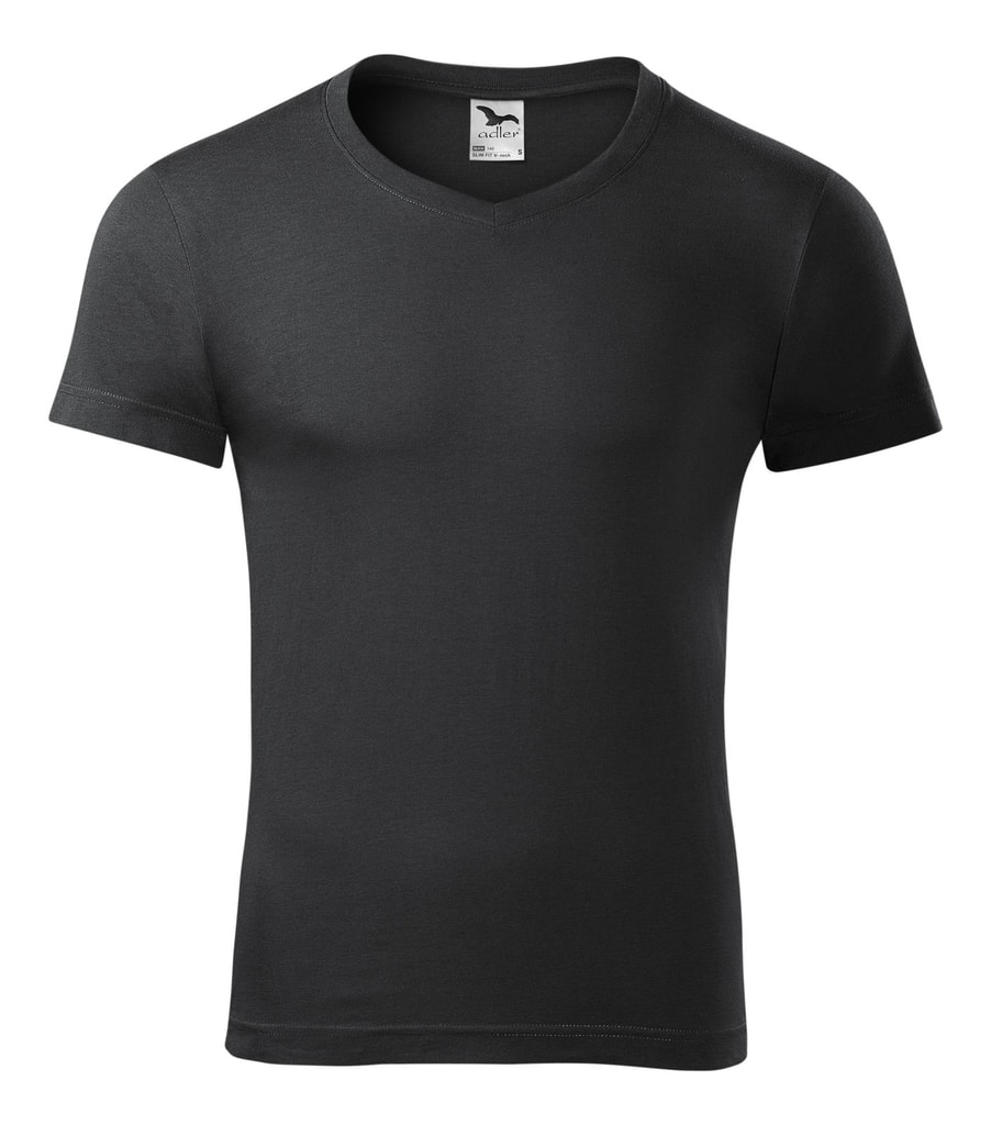 Obrázok Adler Pánske tričko Slim Fit V-neck - Ebony gray | M