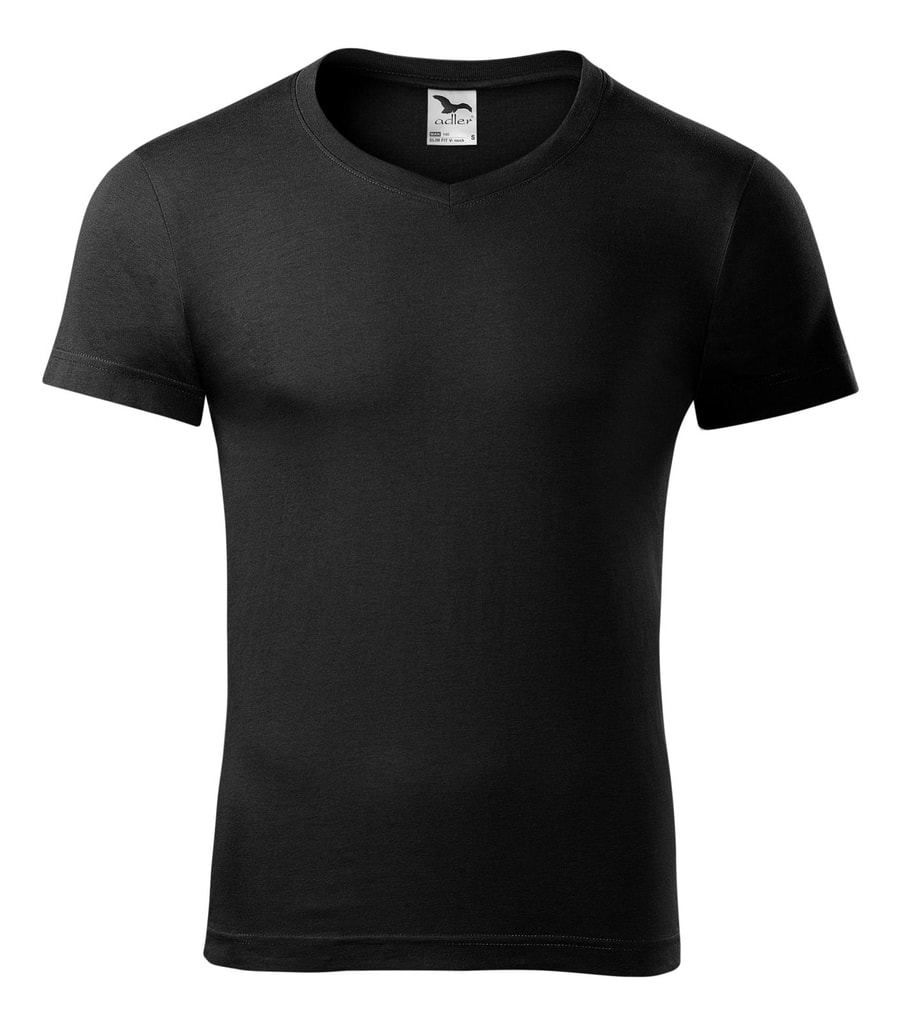 Obrázok Adler Pánske tričko Slim Fit V-neck - Černá | XXXL