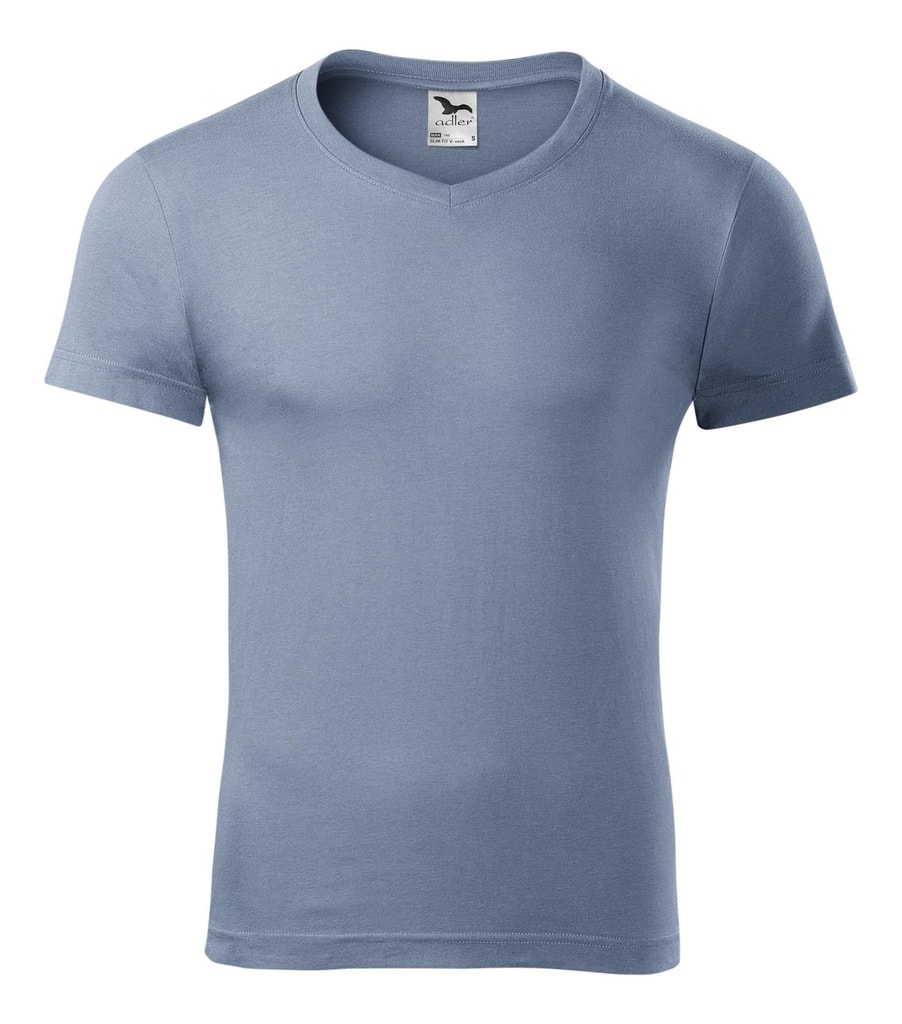 Obrázok Adler Pánske tričko Slim Fit V-neck - Denim | M