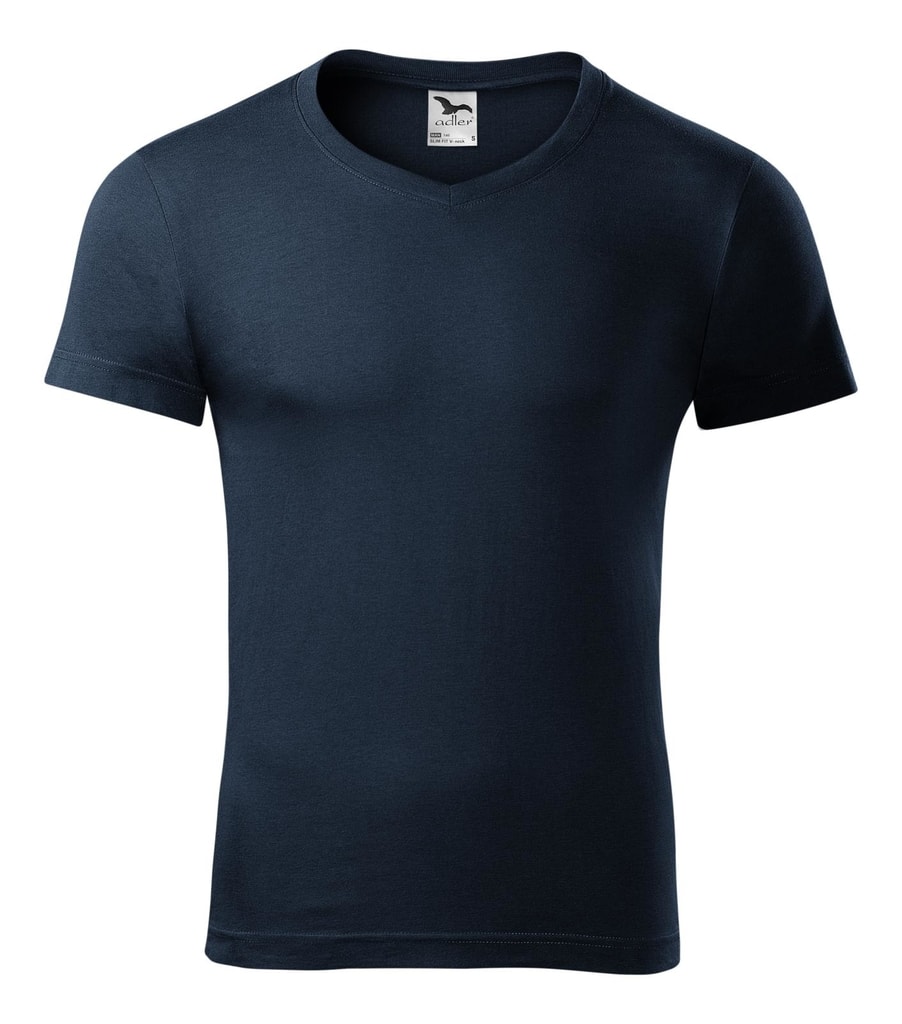 Obrázok Adler Pánske tričko Slim Fit V-neck - Námořní modrá | S