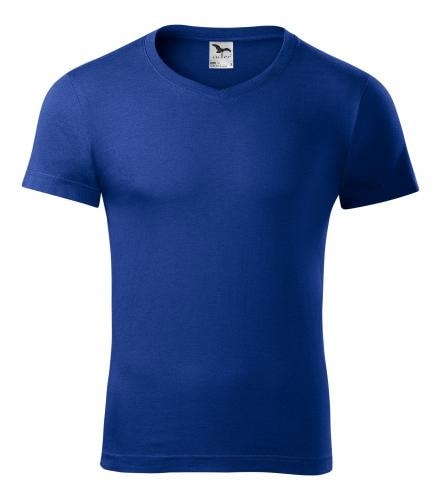 Obrázok Adler Pánske tričko Slim Fit V-neck - Královská modrá | XXL