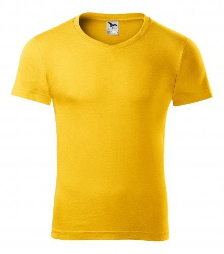 Obrázok Adler Pánske tričko Slim Fit V-neck - Žlutá | L