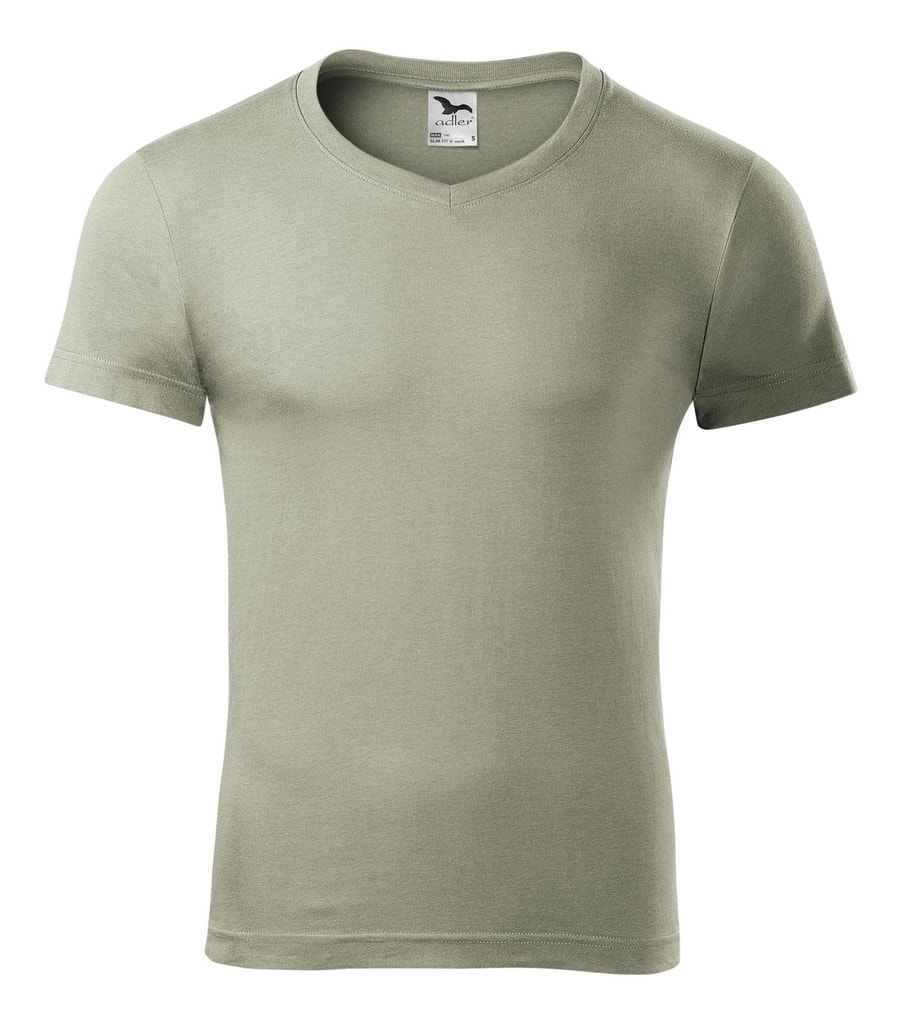 Obrázok Adler Pánske tričko Slim Fit V-neck - Světlá khaki | XXL